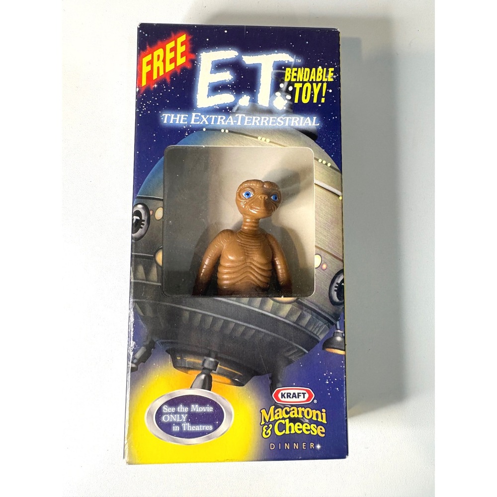 Vintage Kraft Macaroni & Cheese E.T. The Extra-Terrestrial Bendable Toy New Box